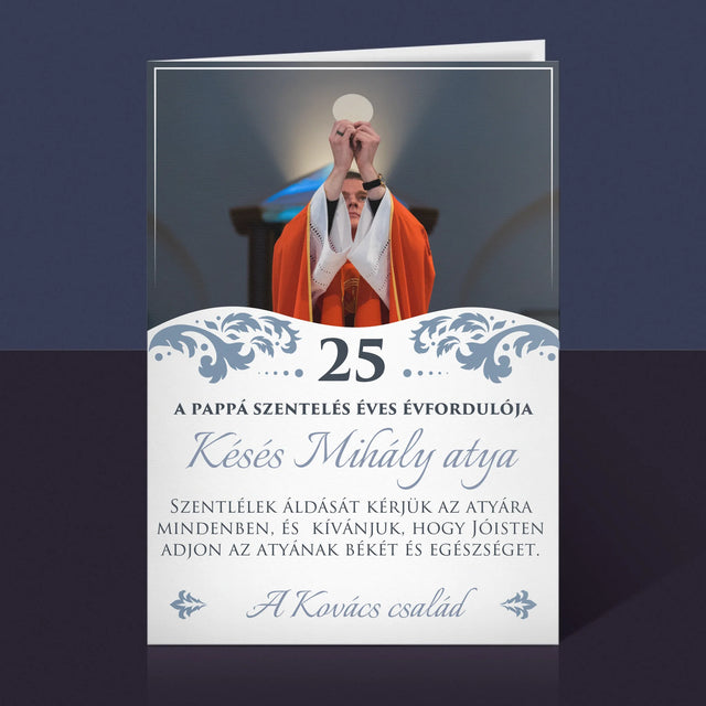 Fotó És Felirat: A Pappá Szentelés Évfordulójára - Üdvözlőlap