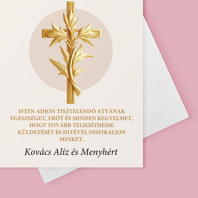 Név És Aláírás: Köszönet Papnak - Üdvözlőlap