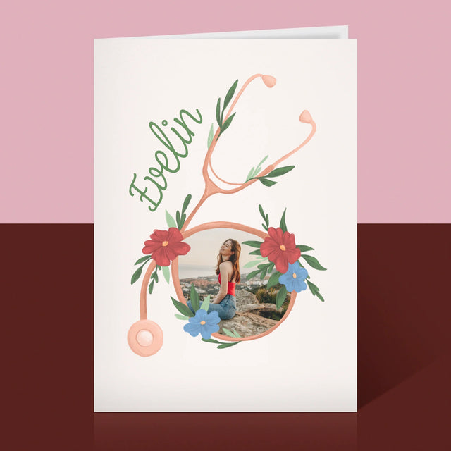 Fotó És Felirat: Sztetoszkóp Virágok - Üdvözlőlap