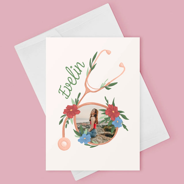 Fotó És Felirat: Sztetoszkóp Virágok - Üdvözlőlap