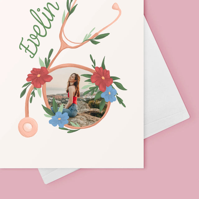 Fotó És Felirat: Sztetoszkóp Virágok - Üdvözlőlap