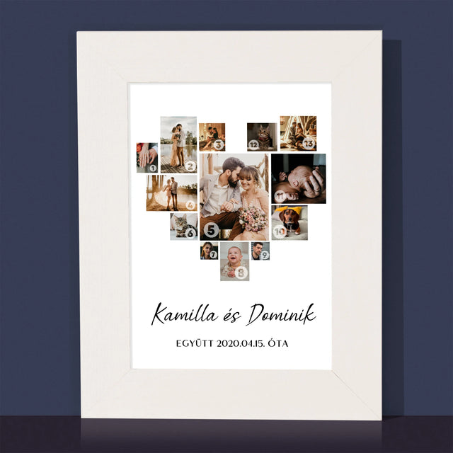 Fotókollázs: Szív Alakú Kollázs Képekből - Fotókeret