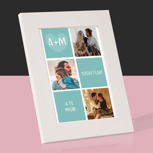 Fotókollázs: Szeretlek, Iniciálék - Fotókeret