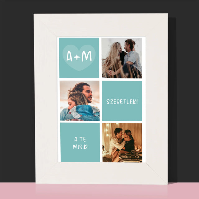 Fotókollázs: Szeretlek, Iniciálék - Fotókeret