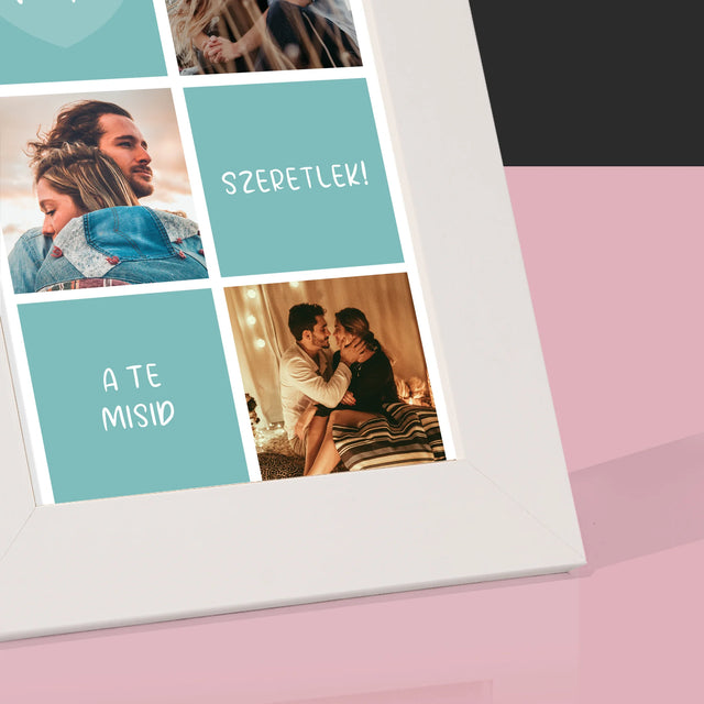 Fotókollázs: Szeretlek, Iniciálék - Fotókeret