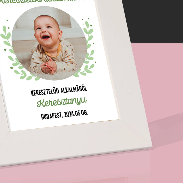 Fotó És Felirat: Keresztelő Alkalmából - Fotókeret