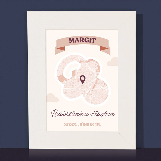 Városi Térkép: Várostárkép: Üdvözlünk A Világban - Fotókeret