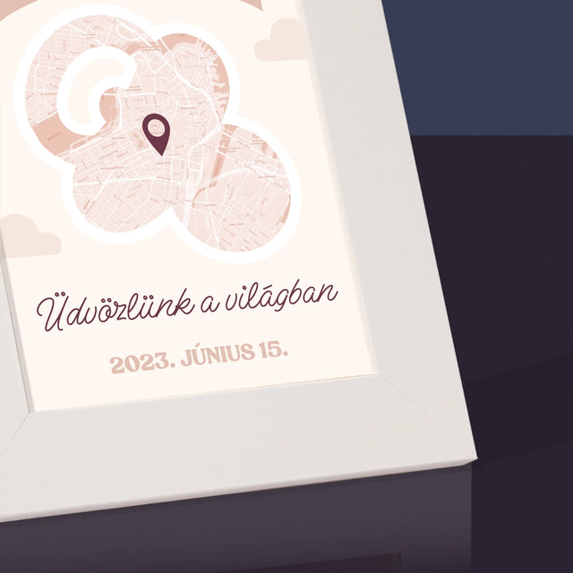 Városi Térkép: Várostárkép: Üdvözlünk A Világban - Fotókeret