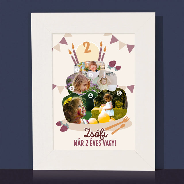 Alakzat Fotókból: Születésnapi Torta - Fotókeret