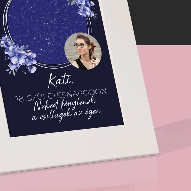 Csillagtérkép: Csillagtérkép: Születésnapi Csillagfény - Fotókeret