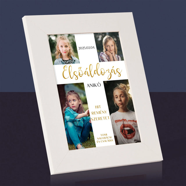 Fotókollázs: Elsőáldozás, Kereszt - Fotókeret