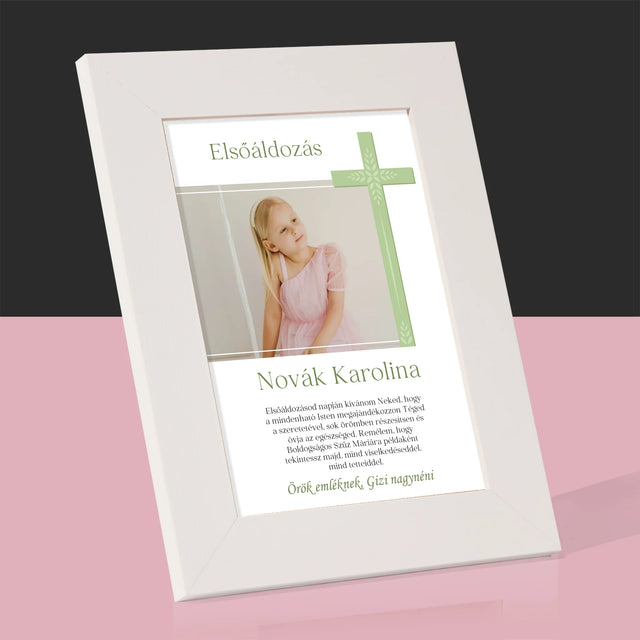 Fotó És Felirat: Elsőáldozási Fénykép Kereszttel - Fotókeret