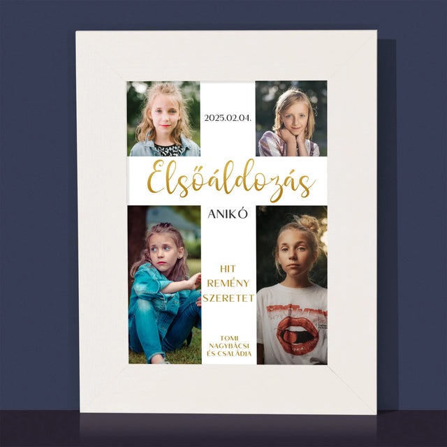 Fotókollázs: Elsőáldozás, Kereszt - Fotókeret