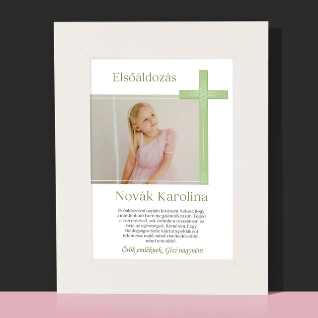 Fotó És Felirat: Elsőáldozási Fénykép Kereszttel - Fotókeret