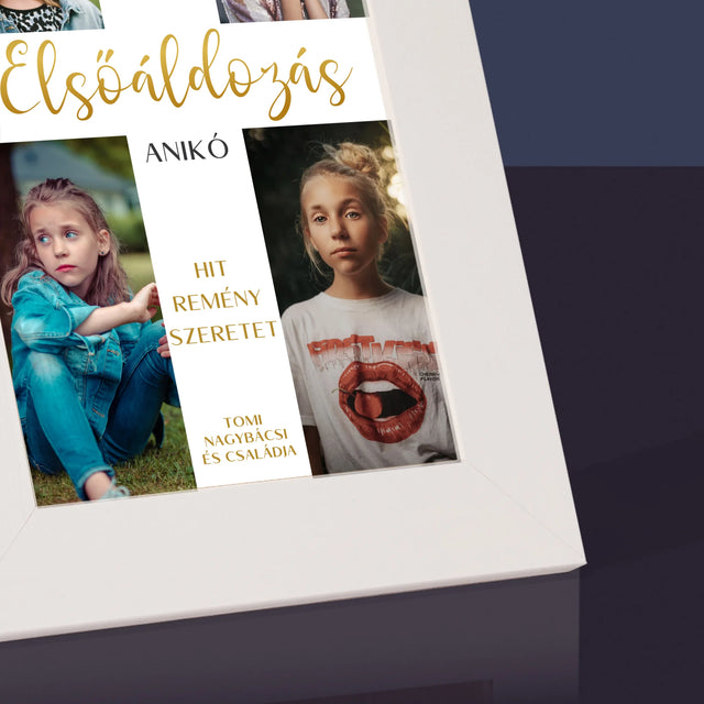 Fotókollázs: Elsőáldozás, Kereszt - Fotókeret