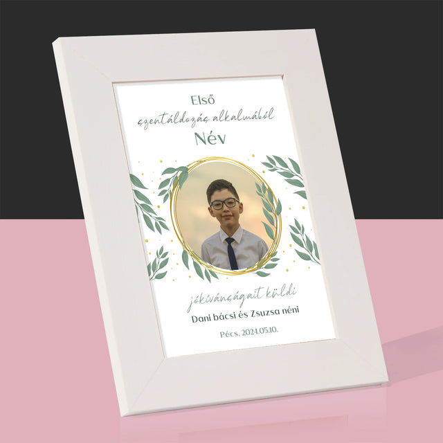 Fotó És Felirat: Első Szentáldozás Alkalmából - Fotókeret