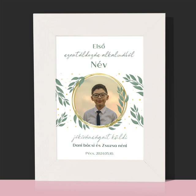 Fotó És Felirat: Első Szentáldozás Alkalmából - Fotókeret