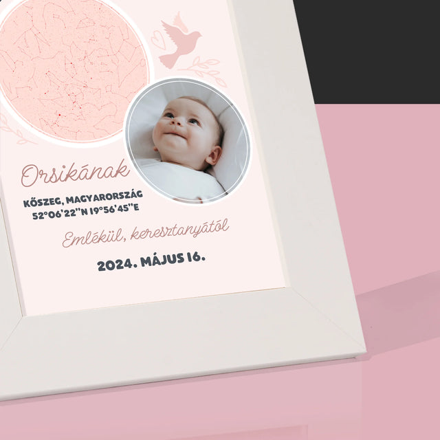 Csillagtérkép: Keresztelőre - Fotókeret