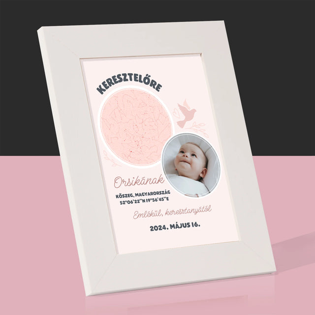 Csillagtérkép: Keresztelőre - Fotókeret