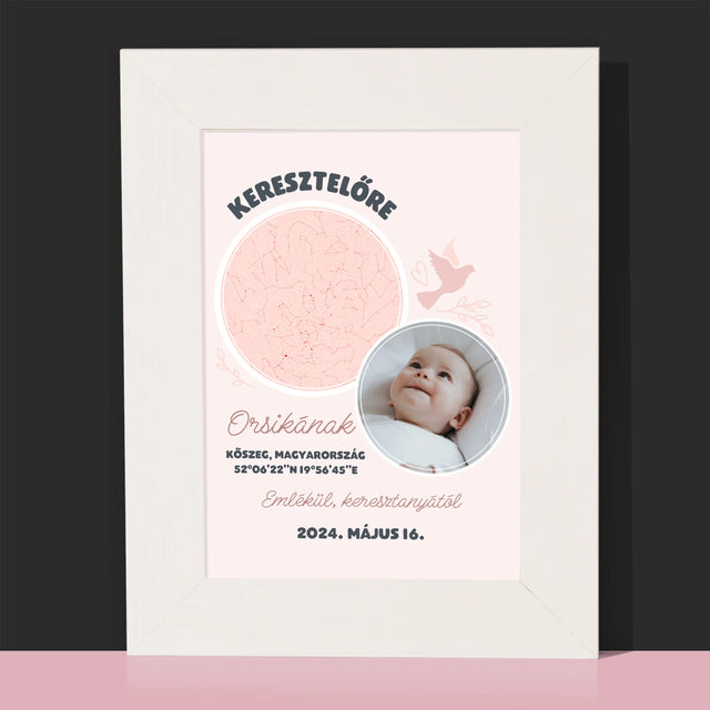 Csillagtérkép: Keresztelőre - Fotókeret