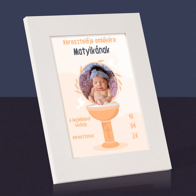 Fotó És Felirat: Keresztelője Emlékére - Fotókeret