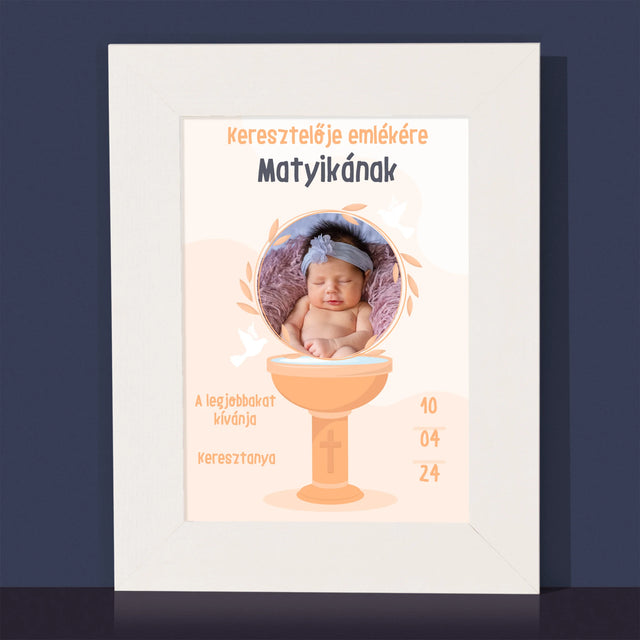Fotó És Felirat: Keresztelője Emlékére - Fotókeret