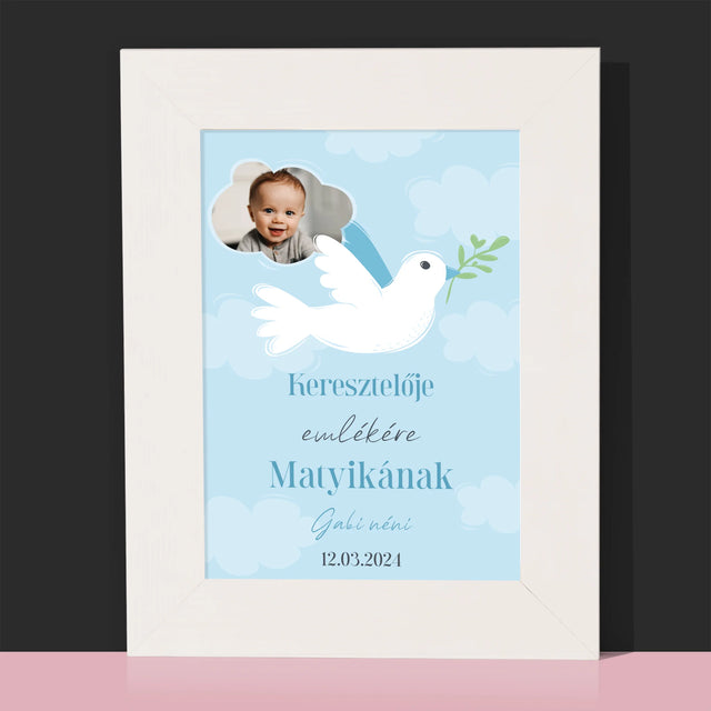 Fotó És Felirat: Keresztelői Emlék Galamb - Fotókeret