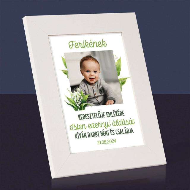 Fotó És Felirat: Keresztelői Emlék Hóvirág - Fotókeret