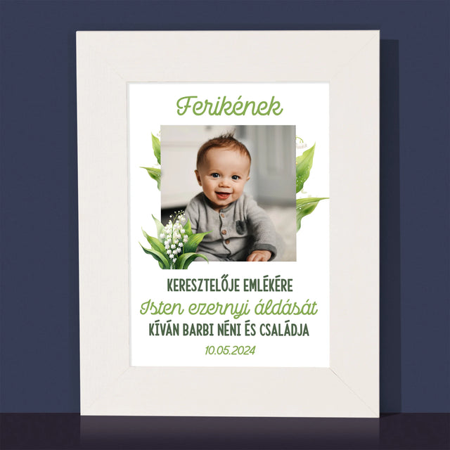 Fotó És Felirat: Keresztelői Emlék Hóvirág - Fotókeret