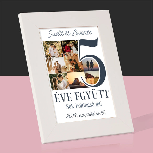 Fotókollázs: 5 Éve Együtt - Fotókeret