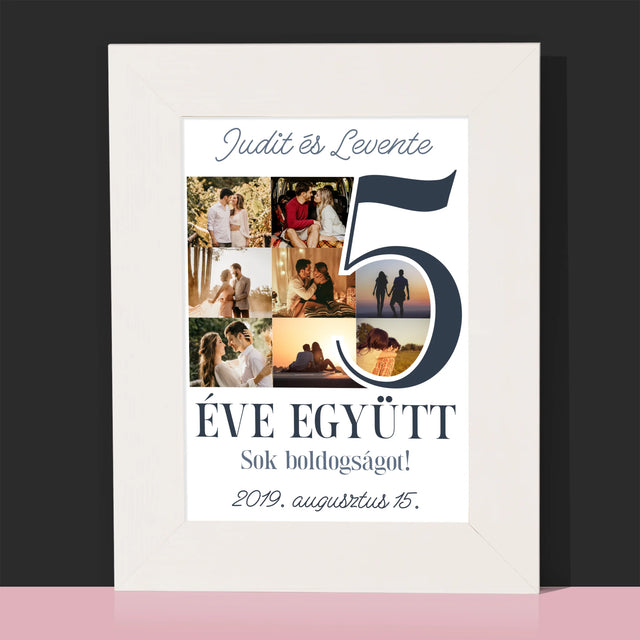 Fotókollázs: 5 Éve Együtt - Fotókeret