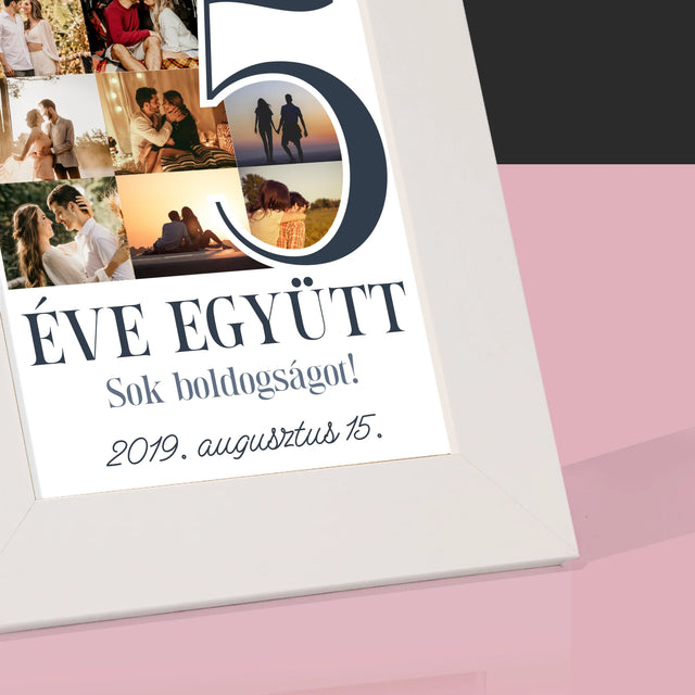 Fotókollázs: 5 Éve Együtt - Fotókeret