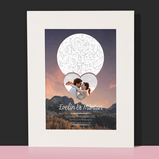 Csillagtérkép: Szerelmes Pár A Hegyekben - Fotókeret