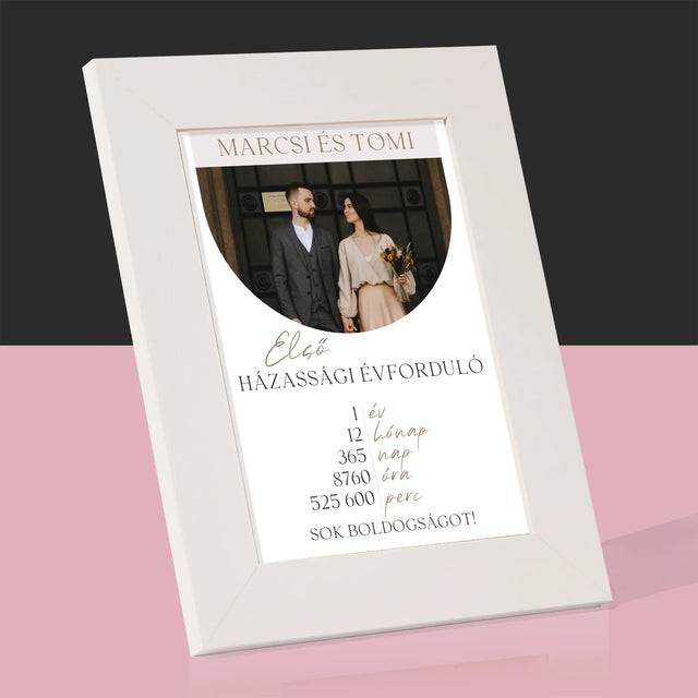 Fotó És Felirat: Első Házassági Évforduló - Fotókeret