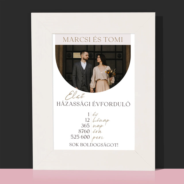 Fotó És Felirat: Első Házassági Évforduló - Fotókeret