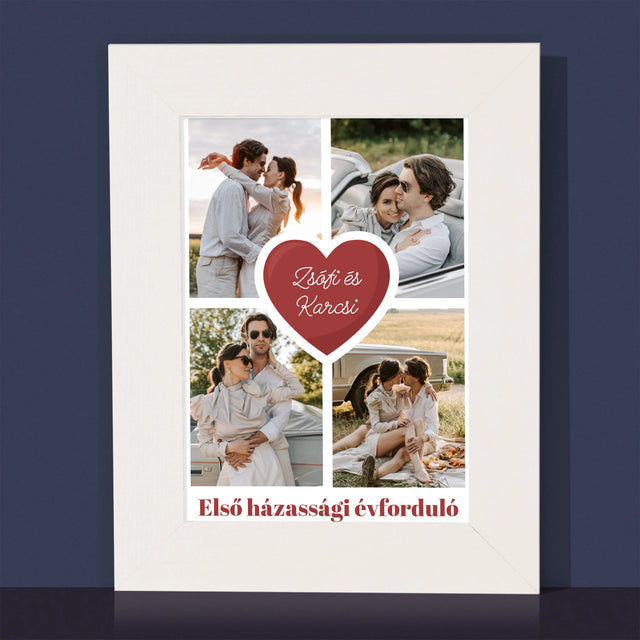 Fotókollázs: Első Évforduló Szív - Fotókeret