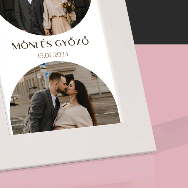 Fotókollázs: Esküvői Dátum - Fotókeret