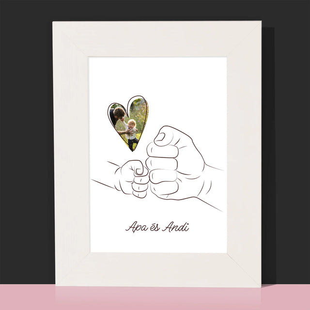 Fotó És Felirat: Apa Gyerek Kezecske - Fotókeret