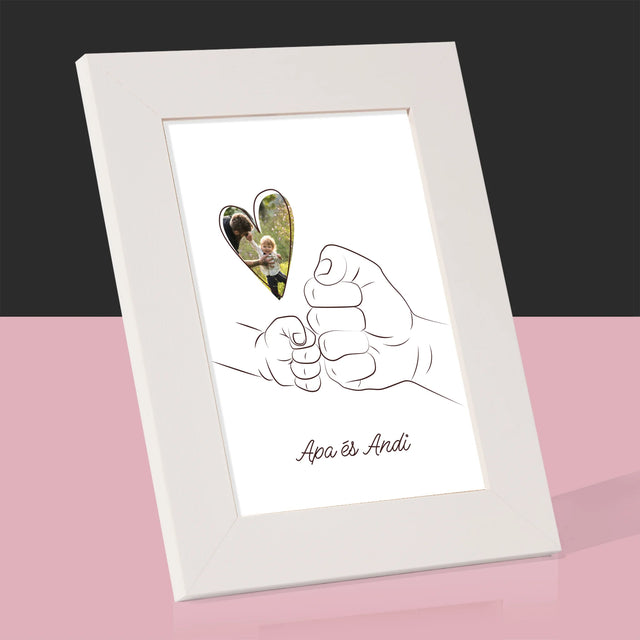 Fotó És Felirat: Apa Gyerek Kezecske - Fotókeret