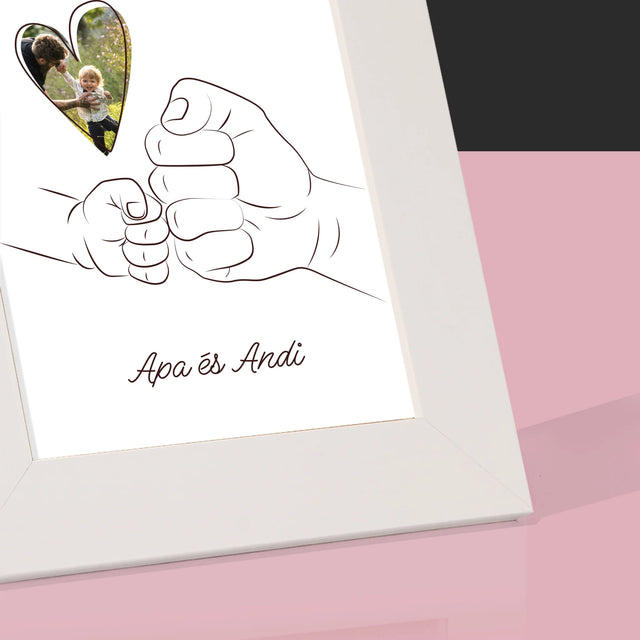 Fotó És Felirat: Apa Gyerek Kezecske - Fotókeret