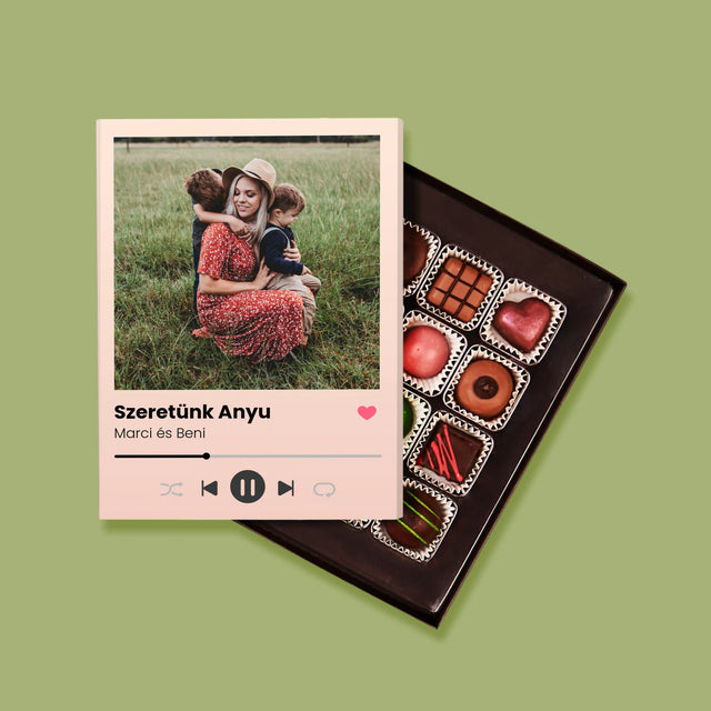Fotó És Felirat: Szeretünk Anyu - Praliné