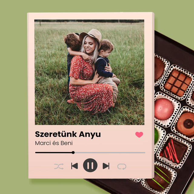 Fotó És Felirat: Szeretünk Anyu - Praliné