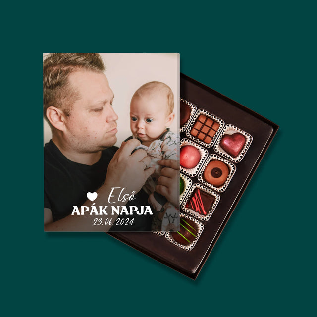 Fotó és felirat: Első Apák napja - Személyre szabott pralinék | HU