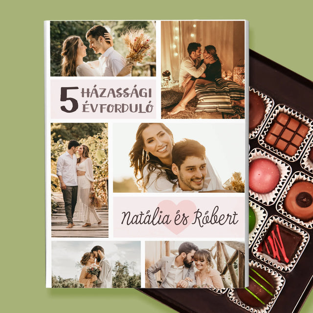 Fotókollázs: 5. Házassági Évforduló - Praliné