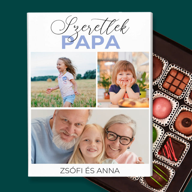 Fotókollázs: Szeretünk Papa - Praliné
