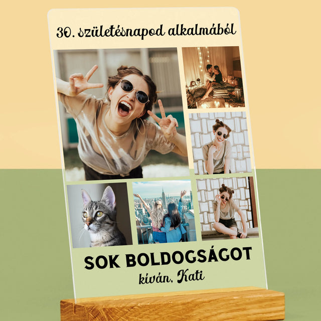 Fotókollázs: Születésnapi Kollázs - Akrilüvegre Nyomtatott Kép