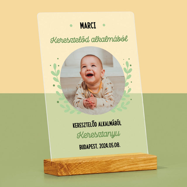 Fotó És Felirat: Keresztelő Alkalmából - Akrilüvegre Nyomtatott Kép