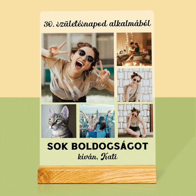Fotókollázs: Születésnapi Kollázs - Akrilüvegre Nyomtatott Kép