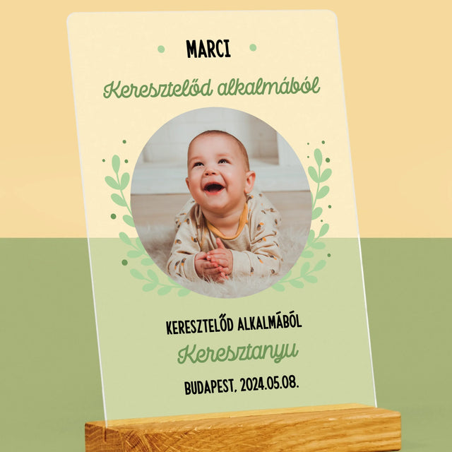 Fotó És Felirat: Keresztelő Alkalmából - Akrilüvegre Nyomtatott Kép