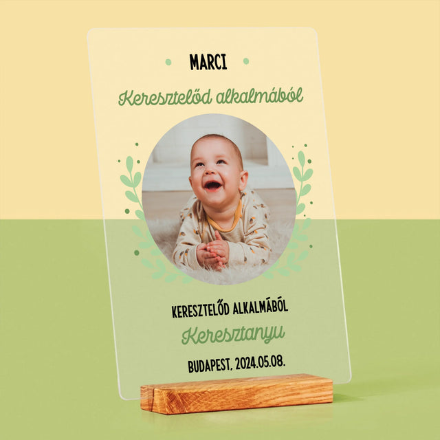 Fotó És Felirat: Keresztelő Alkalmából - Akrilüvegre Nyomtatott Kép